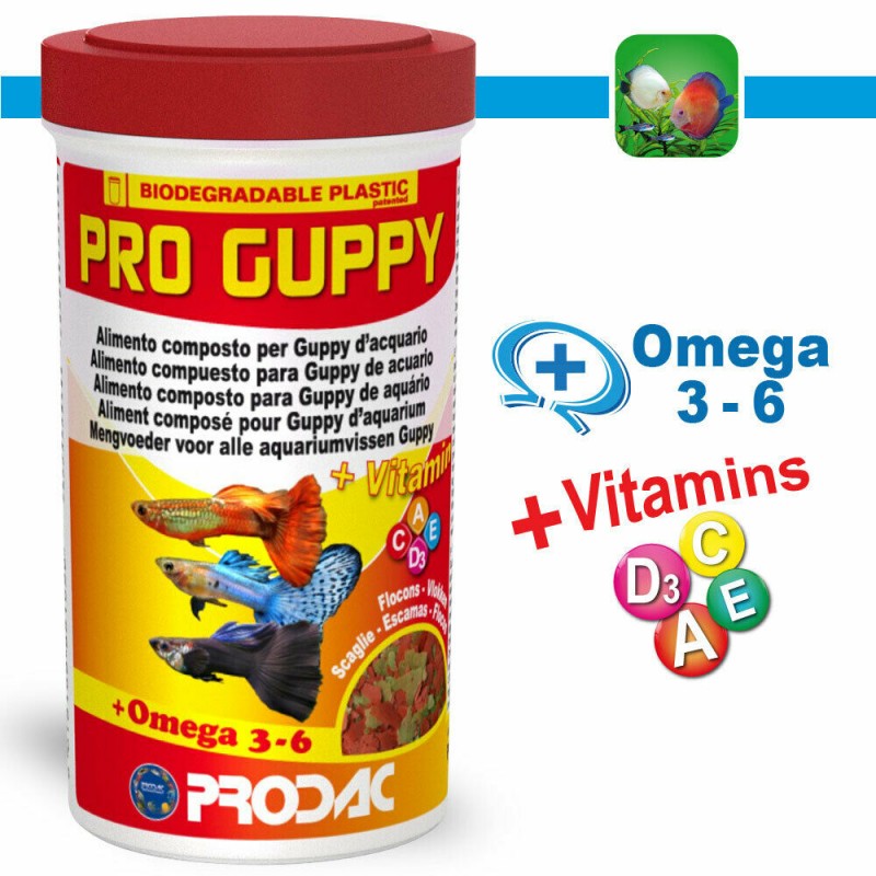 Pro Guppy Flakes Alimento per Pesci Tropicali Prodac