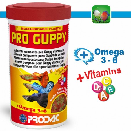 PRO GUPPY FLAKES Food pour poissons tropicaux - Prodac