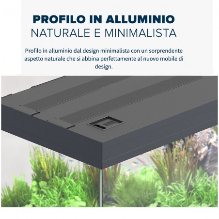 Aquatlantis Volga 180 cm103.5x42,7x50,9H - Aquarium complete with internal filter, LED lighting and heater