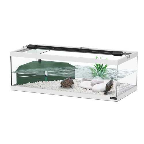 Tartarughiera TORTUM Bianca con filtro interno - Aquatlantis (misure: 100x40x30 cm - 35L)
